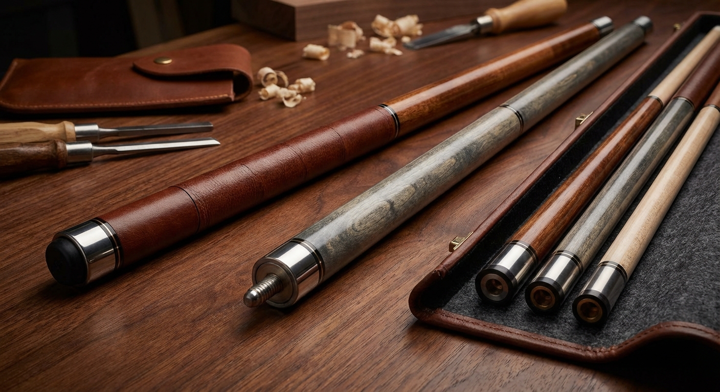 GARSEN Pool Cue Review: Set of 4, Leather Brown & Maple Grey