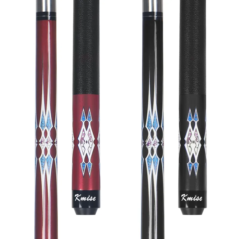 Kmise Pool Cue Stick Set 2-Pack (19oz Red, 20oz Black)