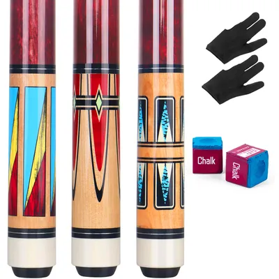 AKLOT Pool Cues 58" 3-Set Shining