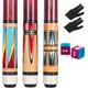 AKLOT Pool Cues 58" 3-Set Shining