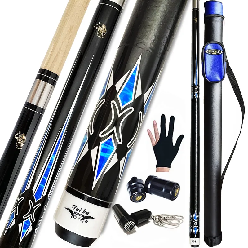 Tai ba cues 2-Piece Pool Cue 21oz - Blue Hard Case