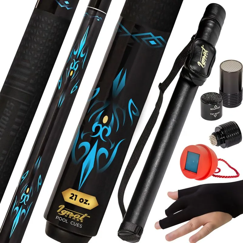 IgnatGames Professional Pool Cue 21oz Blue